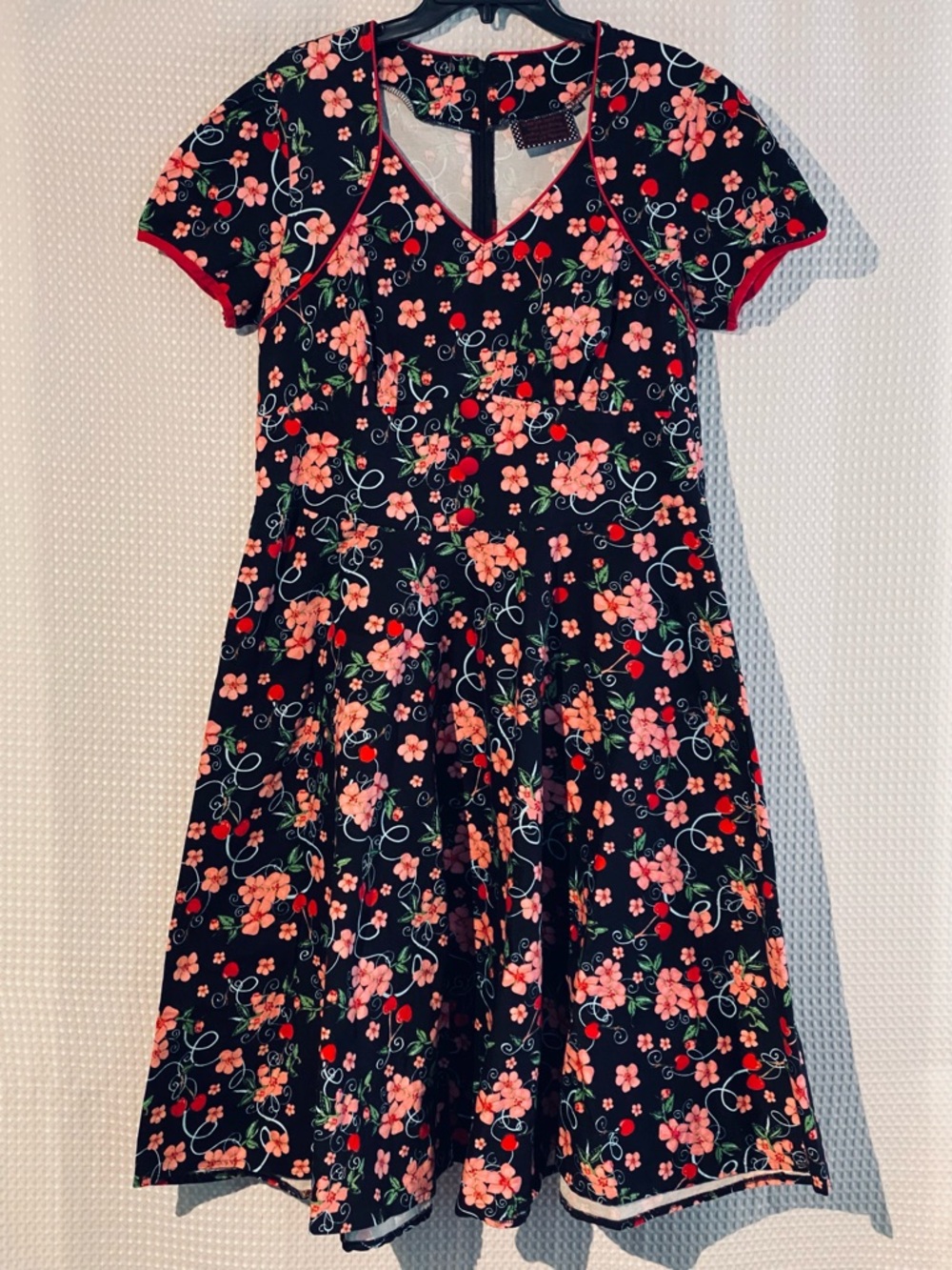 Voodoo Vixen Cherry Blossom Midi Dress XXXXL Runs Small Rockabilly Fit & Flare